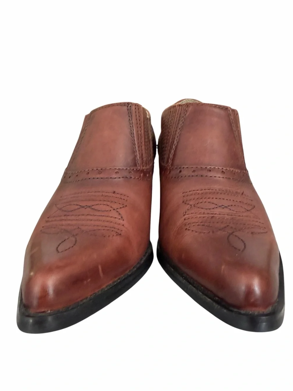 Dingo Ankle Boots Womens 6.5 Leather Low Western Brown